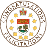 Crest of the Office of the Lieutenant Governor with the text "Congratulations / Felicitations"